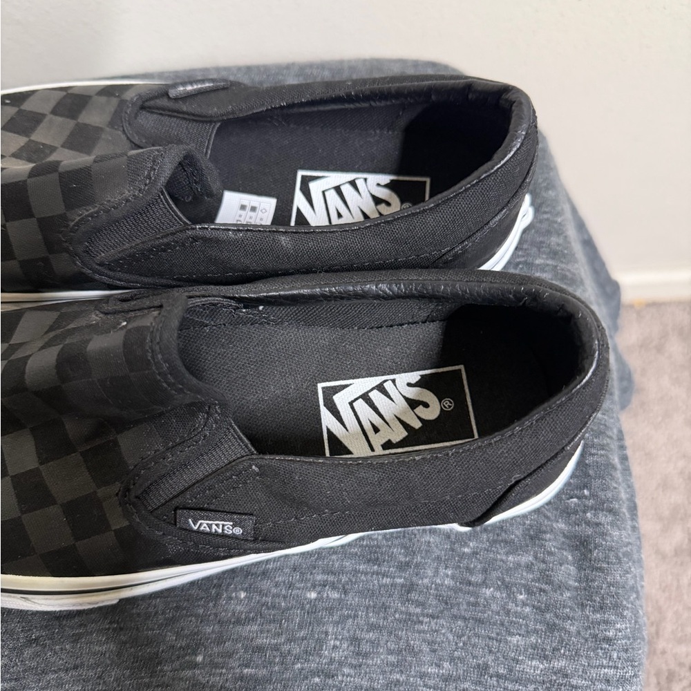 Vans Black Checkerboard Slip-On Loafers - Picture 4 of 9